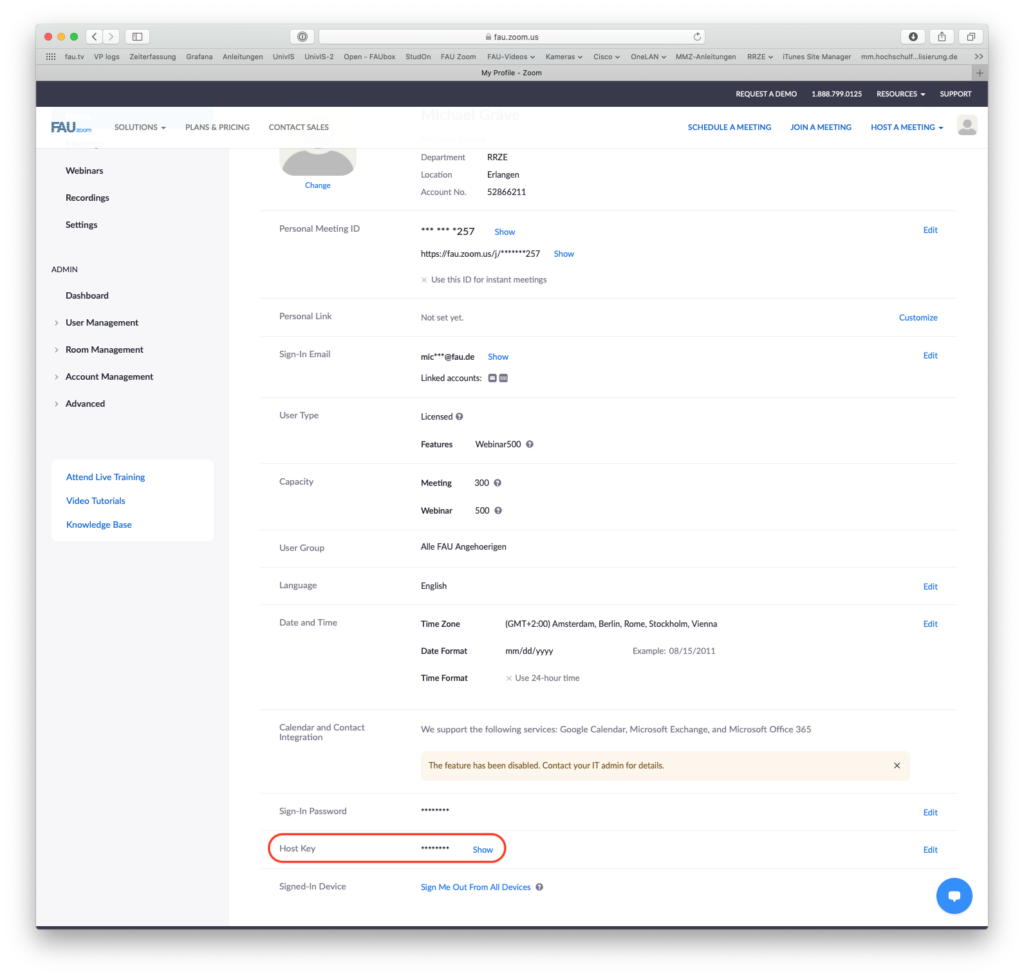 Cisco Videokonferenzsysteme und Zoom RRZE Anleitungen